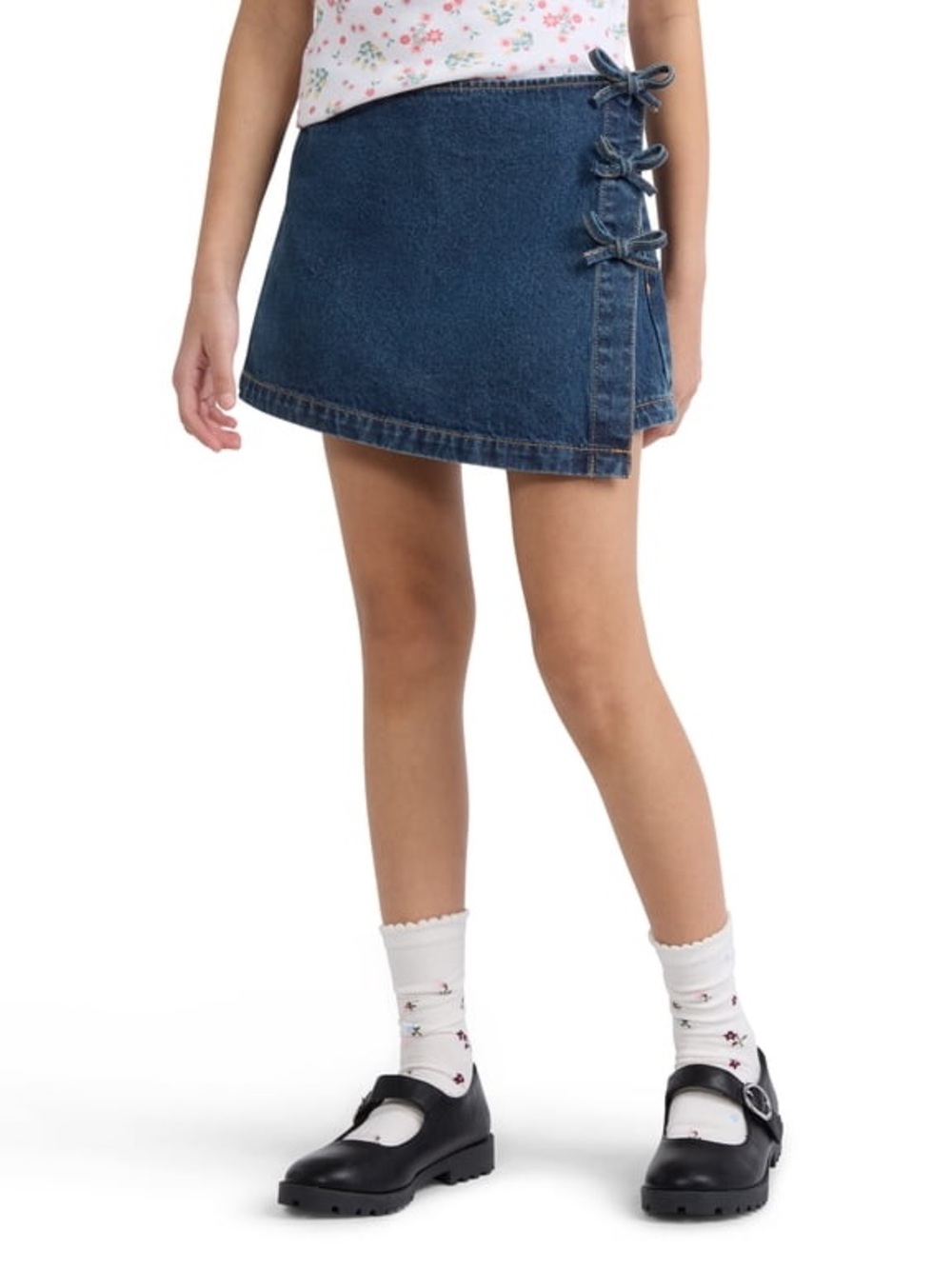 Levi Strauss Signature Girls Denim Bow Skort Size 10 Like New